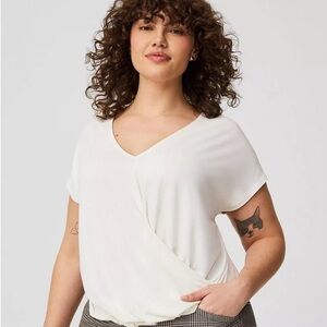 TORRID Twisted V-Neck White Top